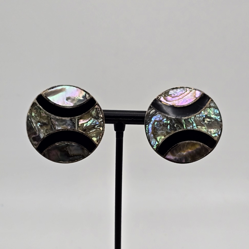 Mother Of Pear Clip On Earrings